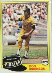 1981 Topps Baseball Cards      168     Don Robinson